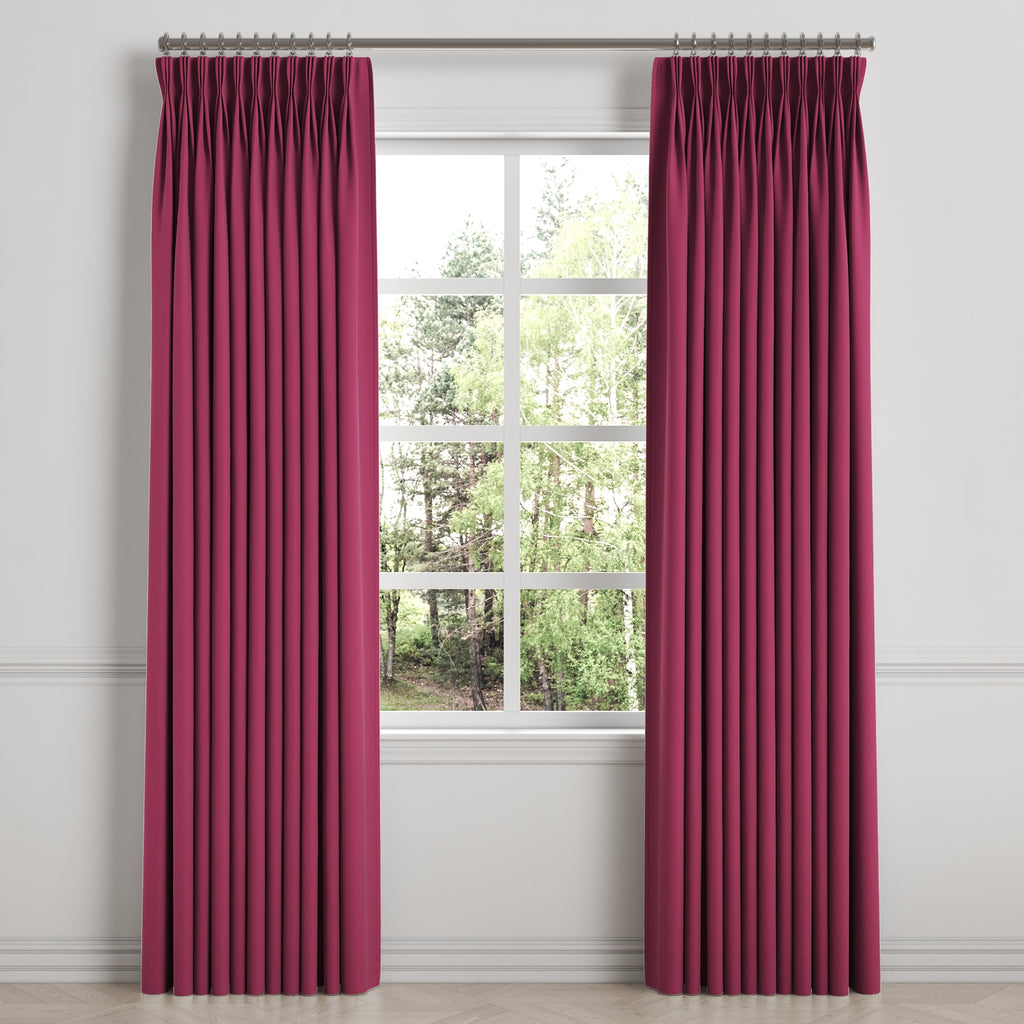 Pinch Pleat Drapery in Lush Linen - Beet