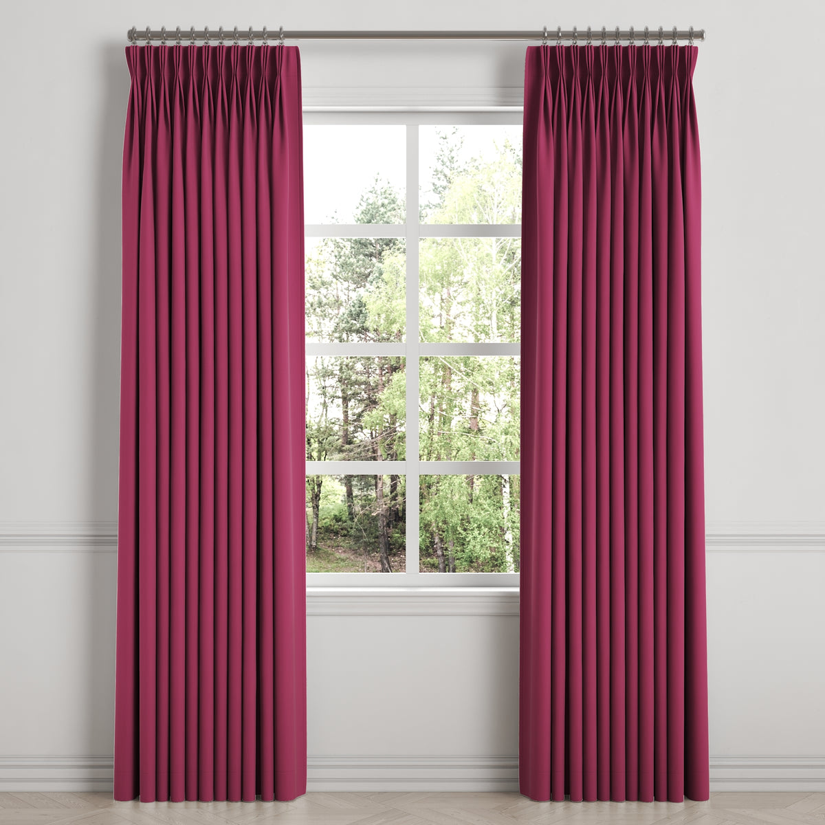 Pinch Pleat Drapery in Lush Linen - Beet