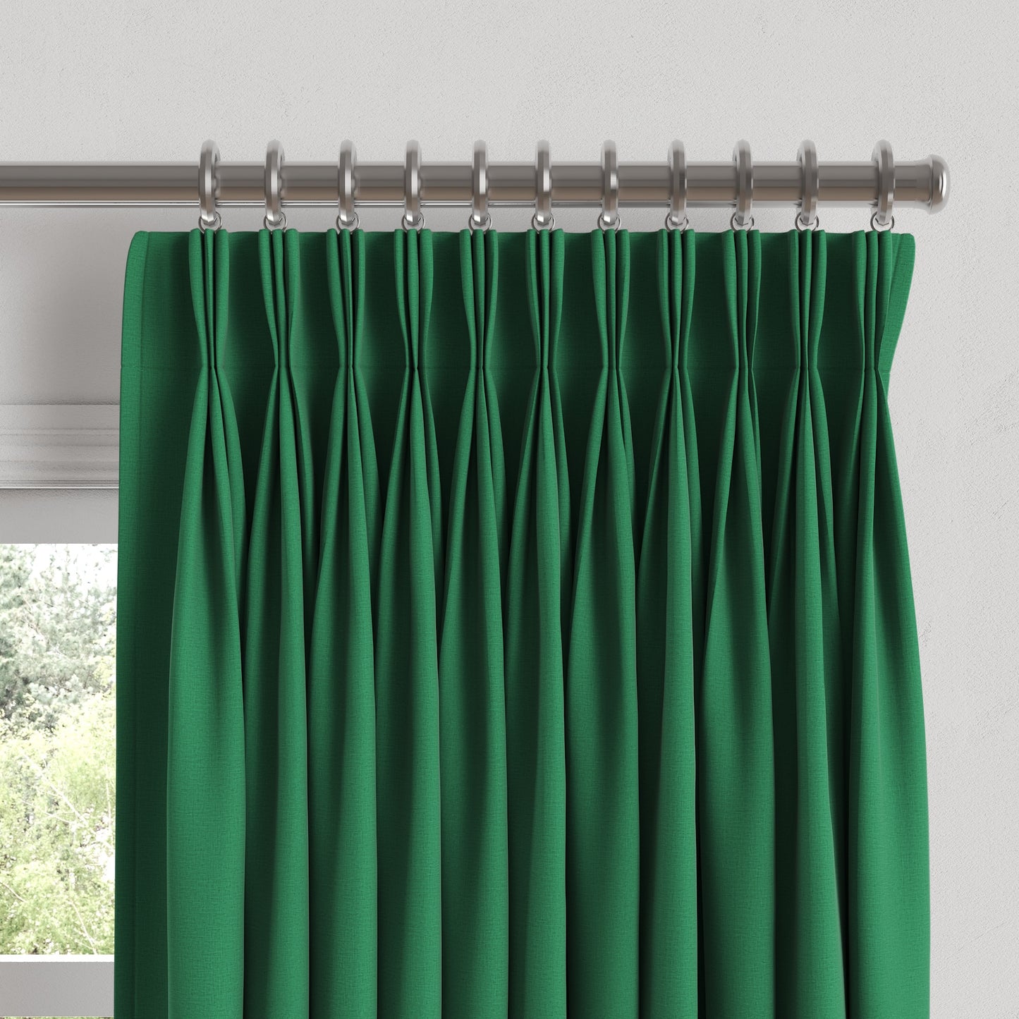 Pinch Pleat Drapery in Lush Linen - Malachite