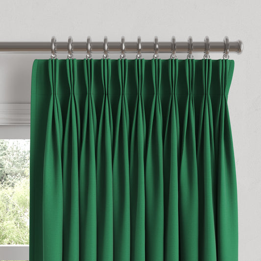 Pinch Pleat Drapery in Lush Linen - Malachite