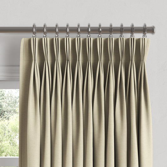 Pinch Pleat Drapery in Lush Linen - Mushroom