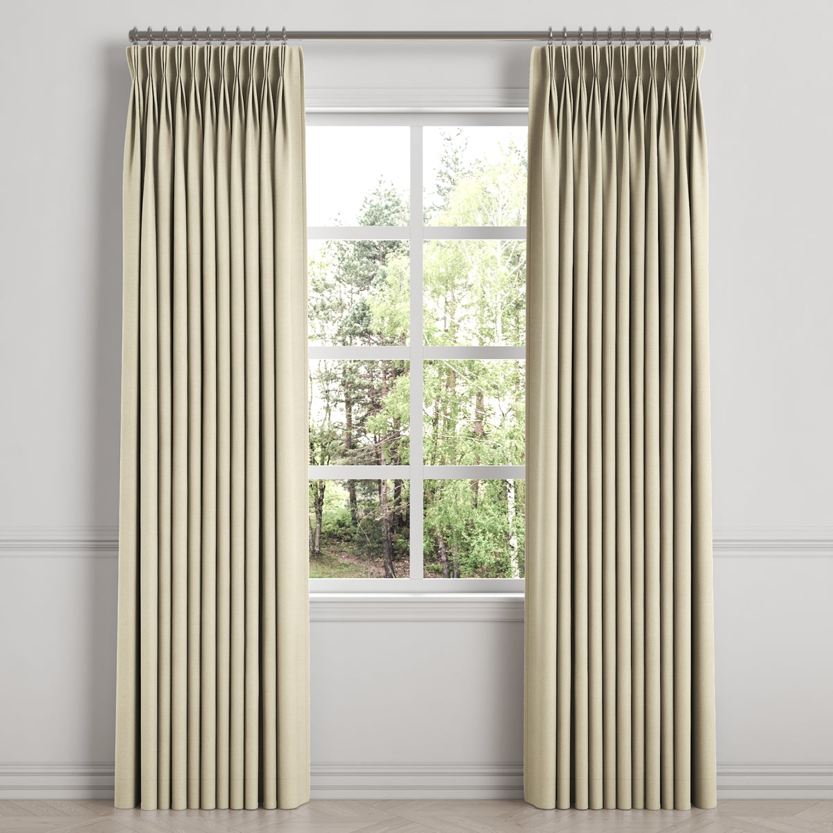 Pinch Pleat Drapery in Lush Linen - Mushroom