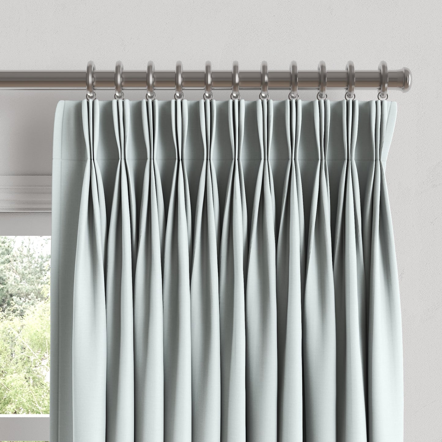 Pinch Pleat Drapery in Lush Linen - Ice
