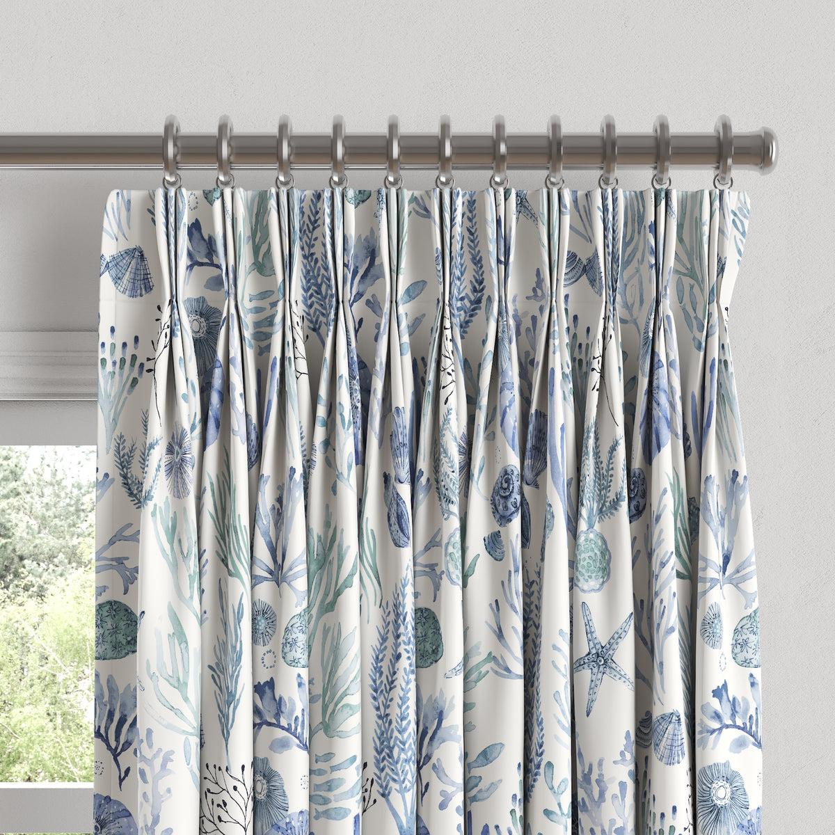 Pinch Pleat Drapery in Montauk - Ocean