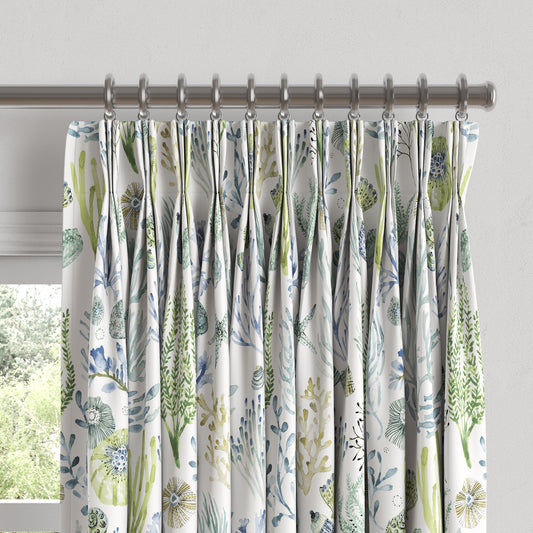 Pinch Pleat Drapery in Montauk - Green