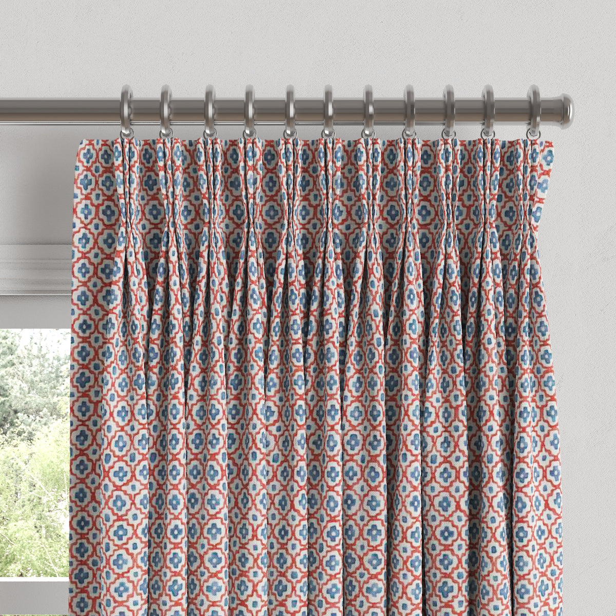 Pinch Pleat Drapery in Positive Print - Americana