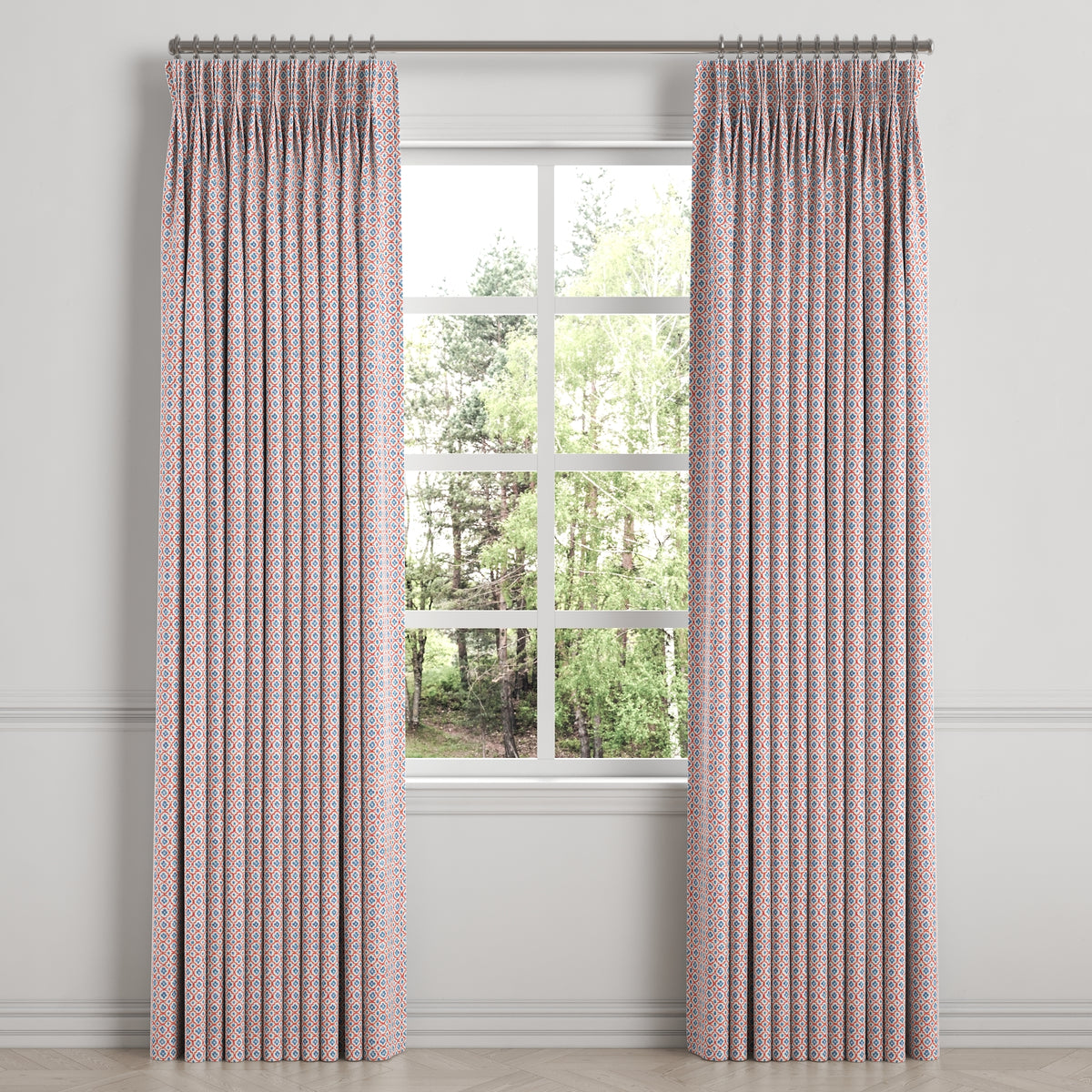 Pinch Pleat Drapery in Positive Print - Americana