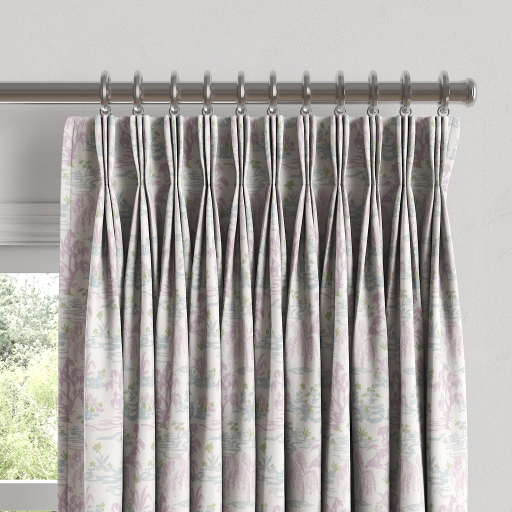 Pinch Pleat Drapery in Meadow - Lavender