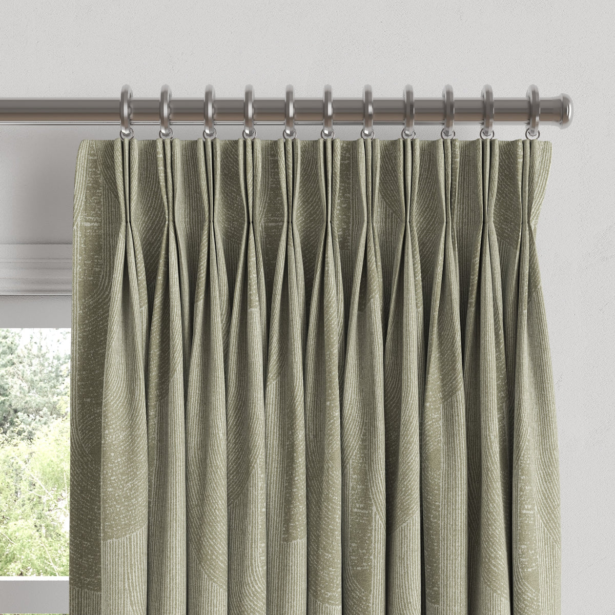 Pinch Pleat Drapery in Make Waves - Oatmeal