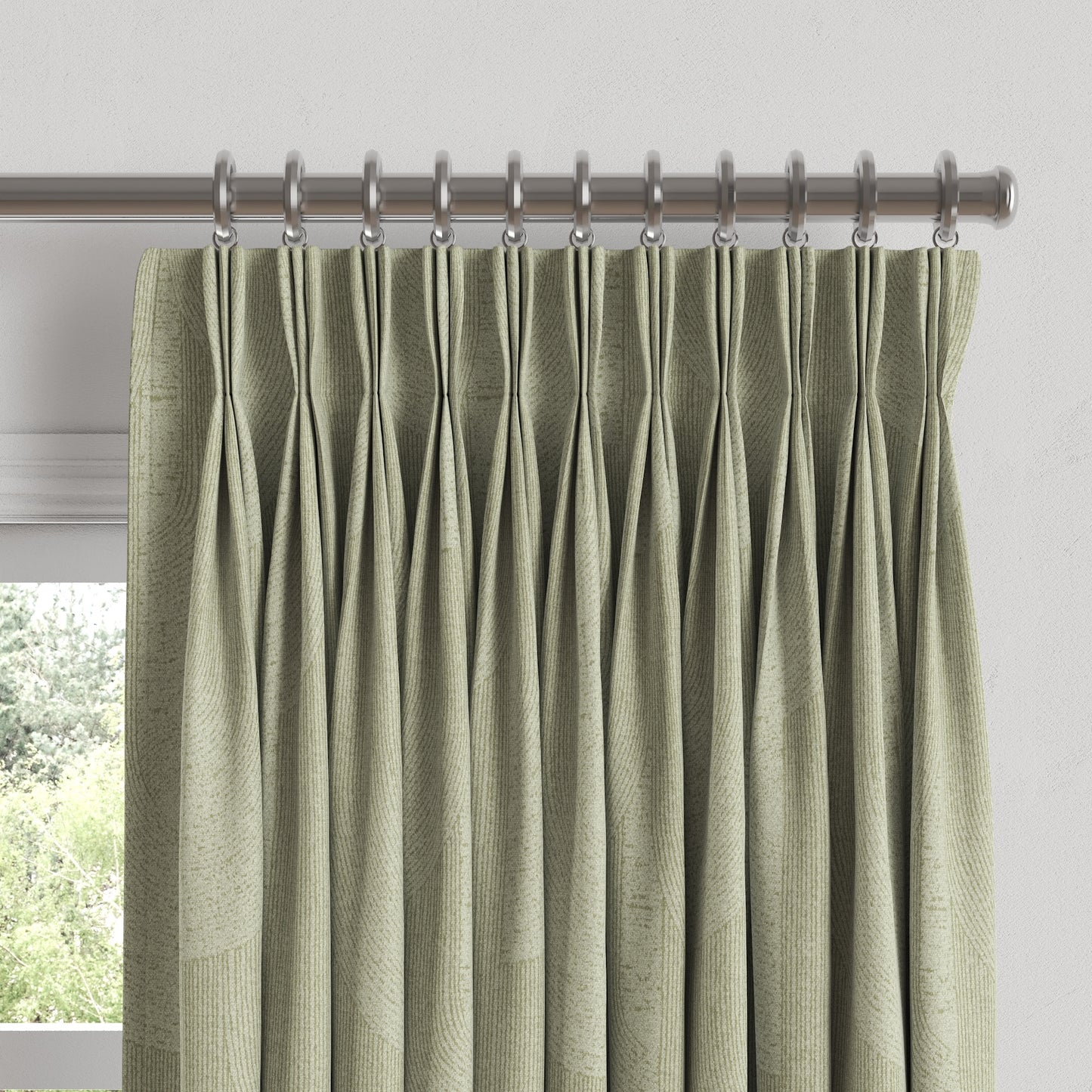 Pinch Pleat Drapery in Make Waves - Parchment