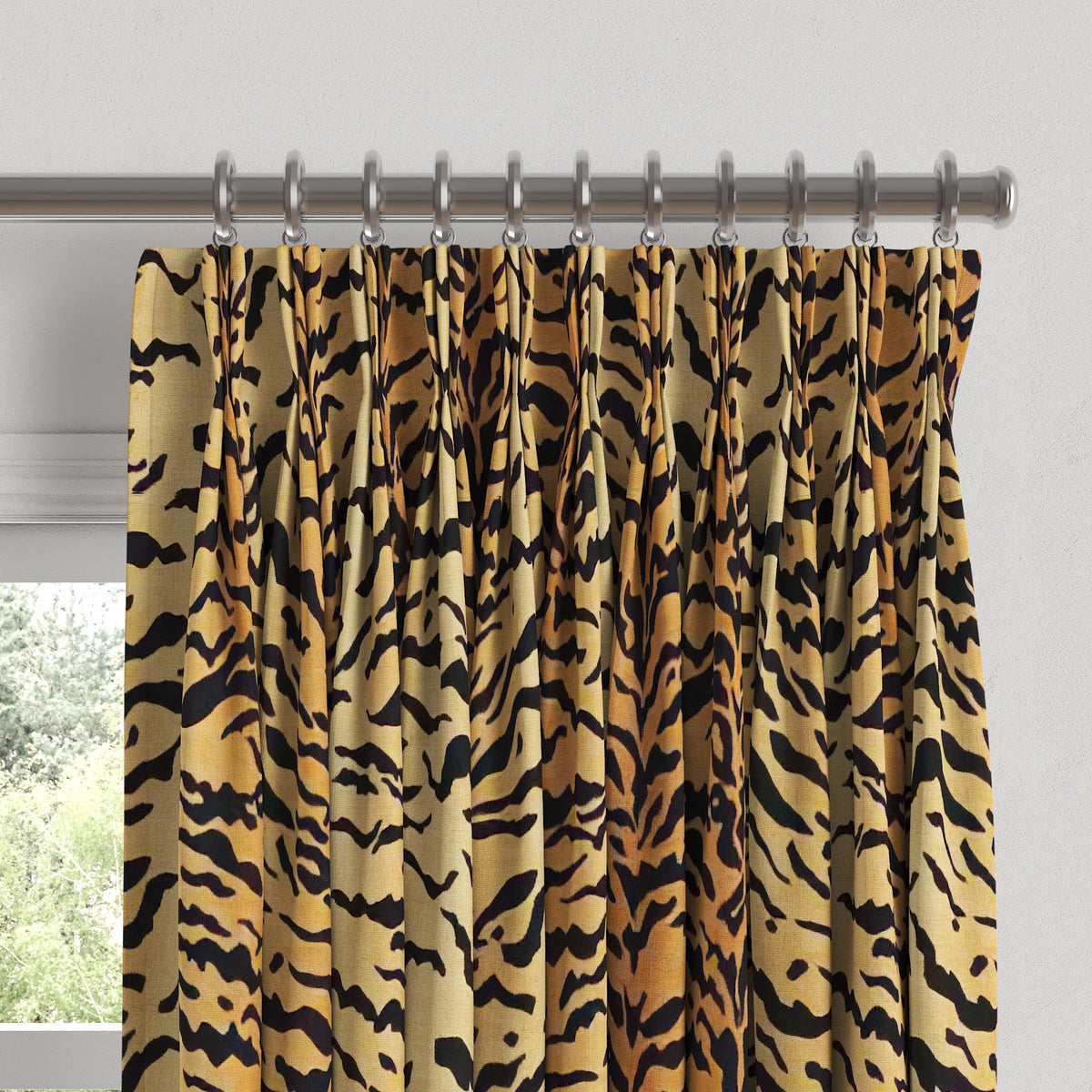 Pinch Pleat Drapery in Tiger - Bold