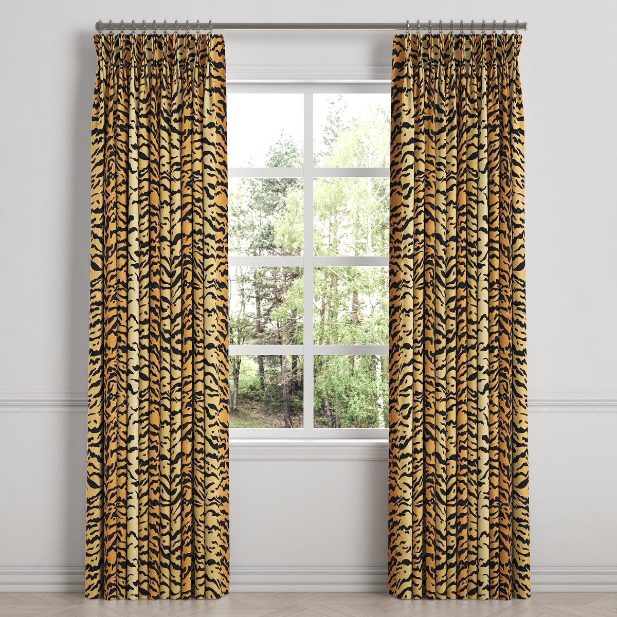 Pinch Pleat Drapery in Tiger - Bold