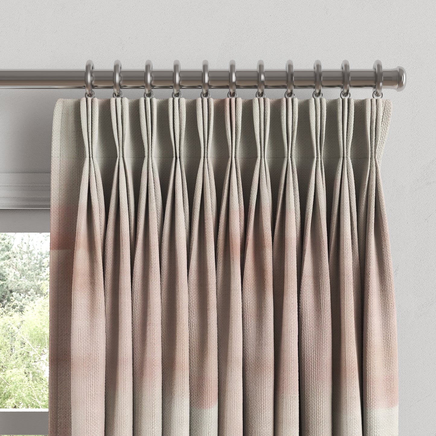Pinch Pleat Drapery in Up In The Sky - Blush