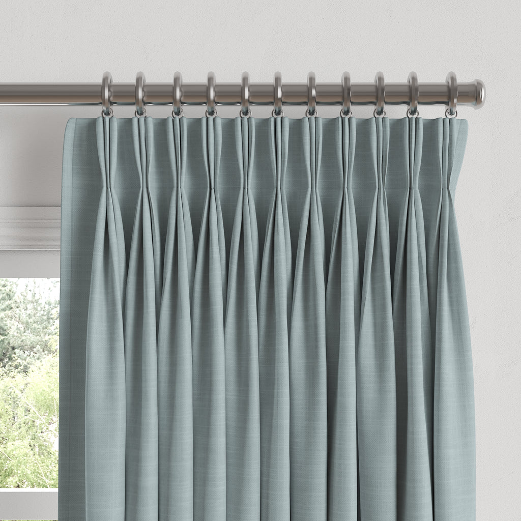 Pinch Pleat Drapery in Classic Linen - Storm