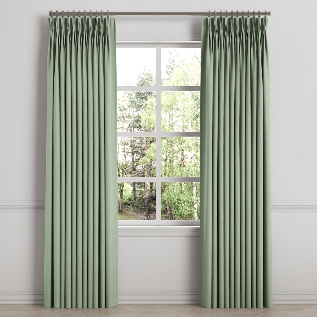 Pinch Pleat Drapery in Classic Linen - Olive