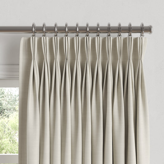 Pinch Pleat Drapery in Classic Linen - Heathered Dove