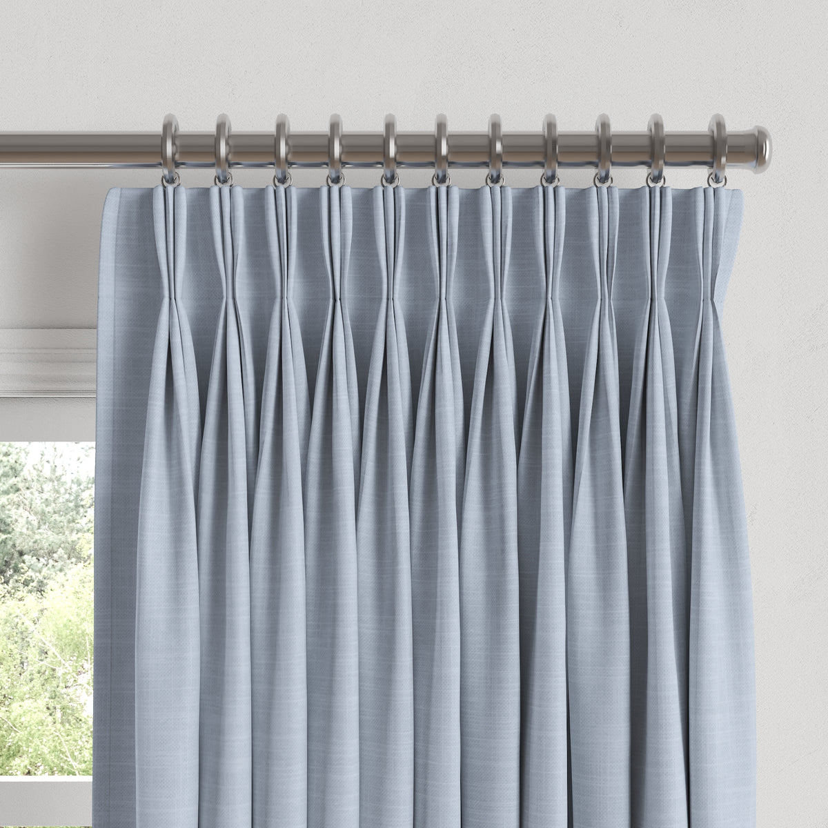 Pinch Pleat Drapery in Classic Linen - Opal