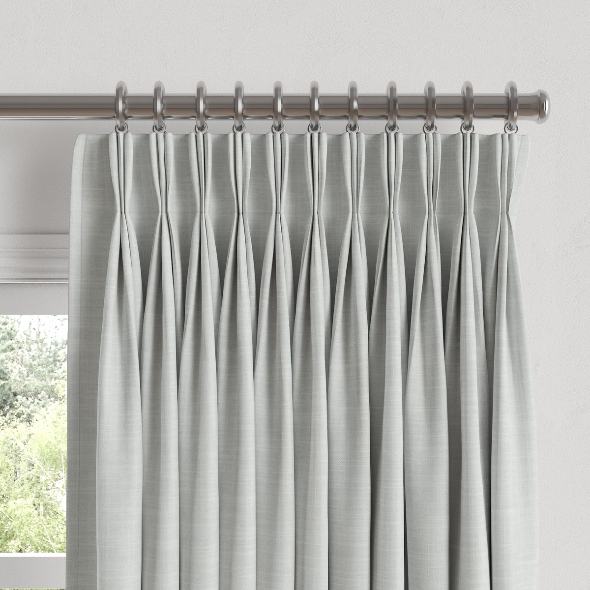 Pinch Pleat Drapery in Classic Linen - Oyster