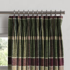 Pinch Pleat Drapery in Tartan - Evergreen