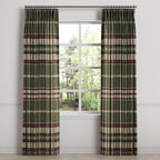 Pinch Pleat Drapery in Tartan - Evergreen