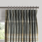 Pinch Pleat Drapery in Tartan - Thunder
