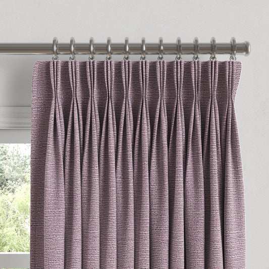 Pinch Pleat Drapery in Slubby Linen - Plum