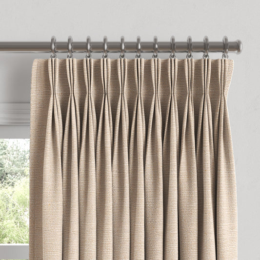 Pinch Pleat Drapery in Slubby Linen - Cream