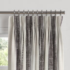 Pinch Pleat Drapery in French Laundry Stripe - Midnights