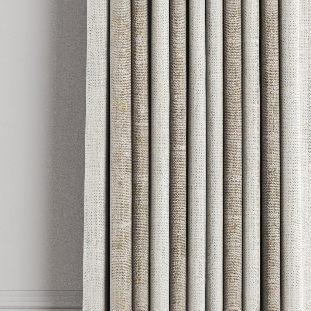 Pinch Pleat Drapery in French Laundry Stripe - Champagne