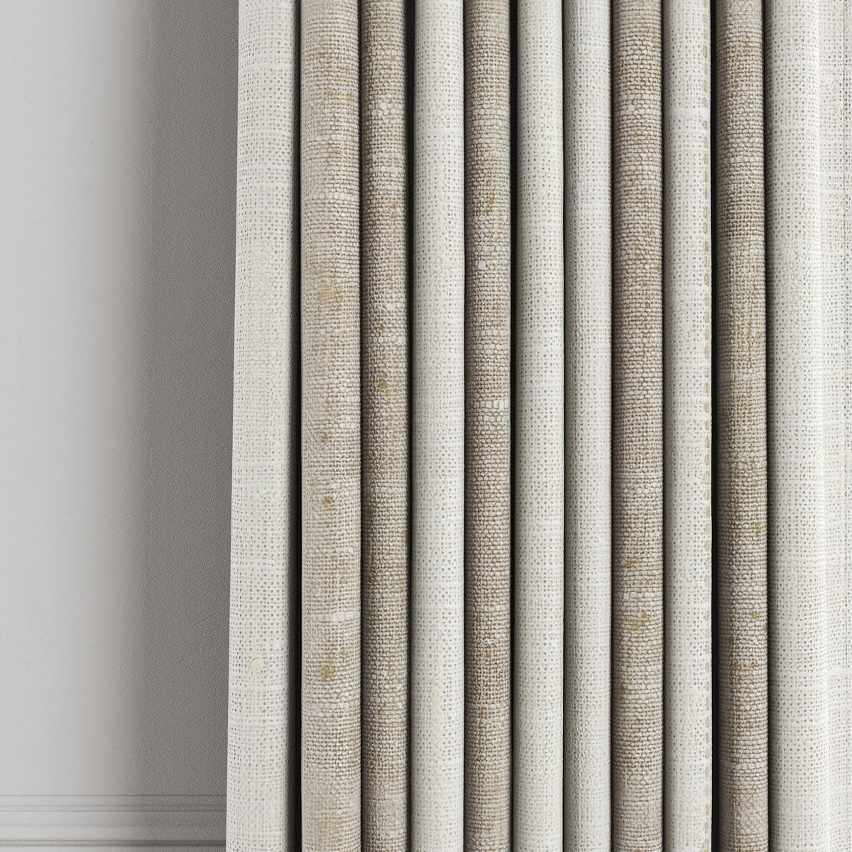 Pinch Pleat Drapery in French Laundry Stripe - Champagne