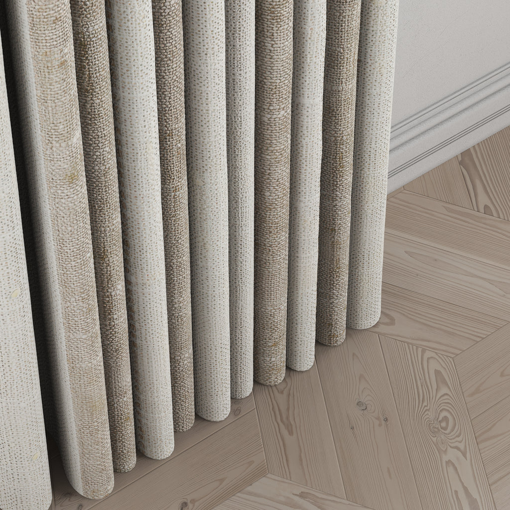 Pinch Pleat Drapery in French Laundry Stripe - Champagne