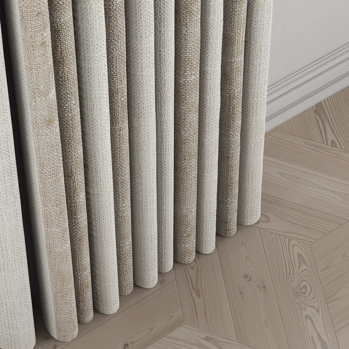 Pinch Pleat Drapery in French Laundry Stripe - Champagne