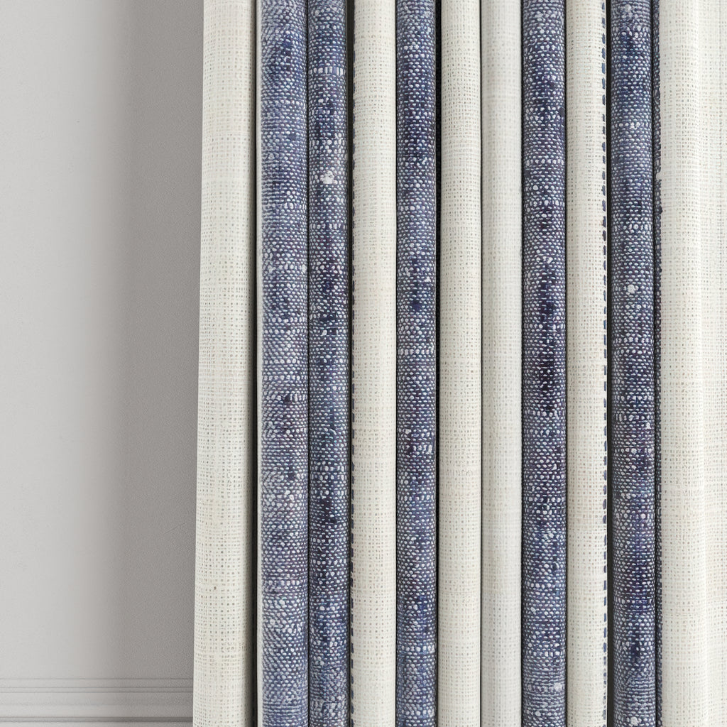 Pinch Pleat Drapery in French Laundry Stripe - Navy