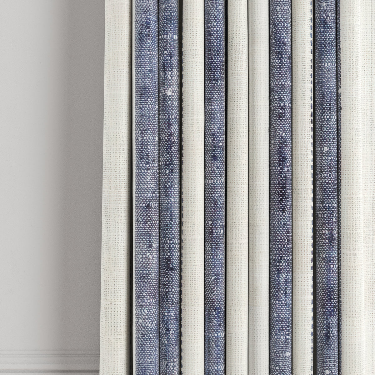 Pinch Pleat Drapery in French Laundry Stripe - Navy