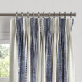 Pinch Pleat Drapery in French Laundry Stripe - Navy