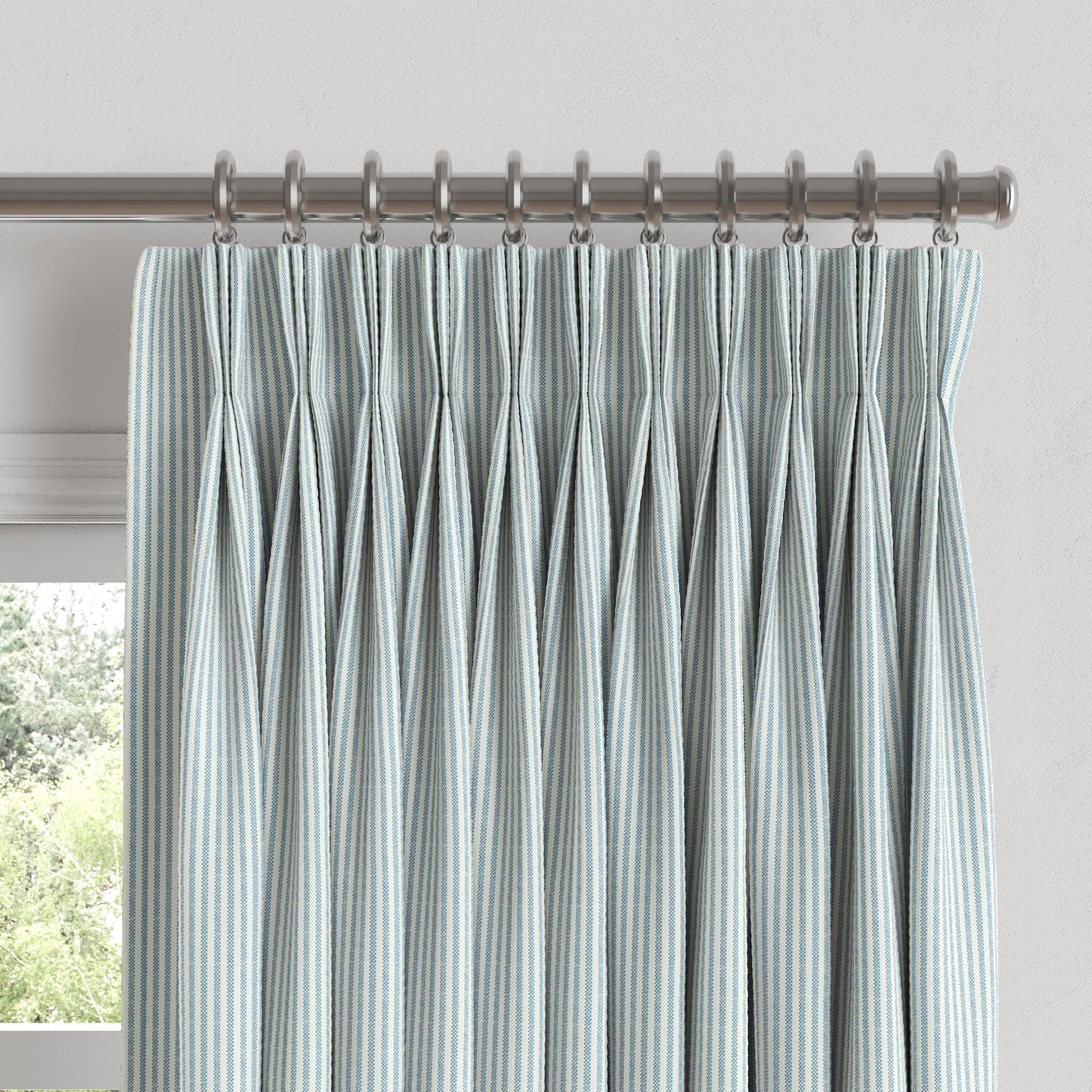 Pinch Pleat Drapery in Baldwin - Baby Blue