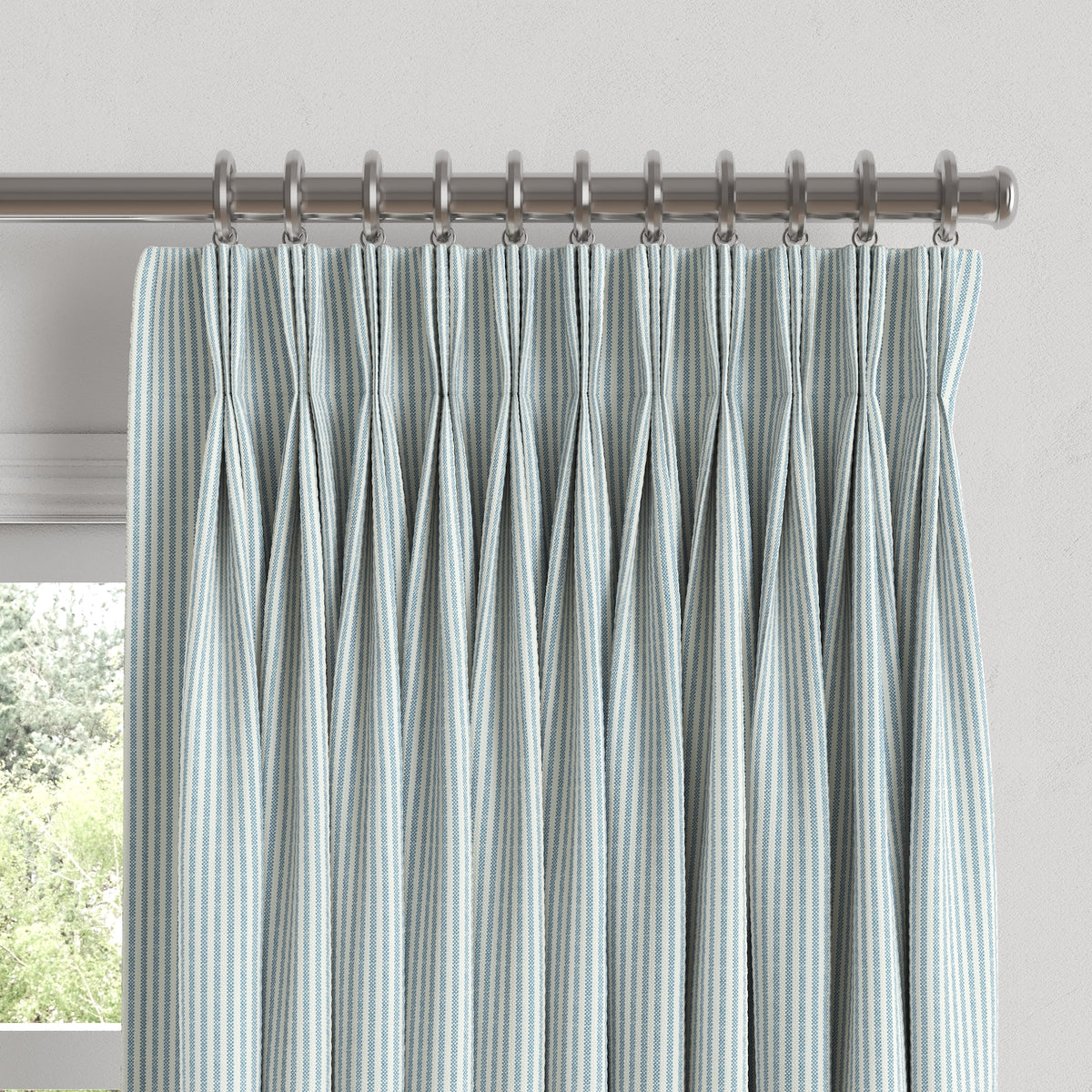 Pinch Pleat Drapery in Baldwin - Baby Blue