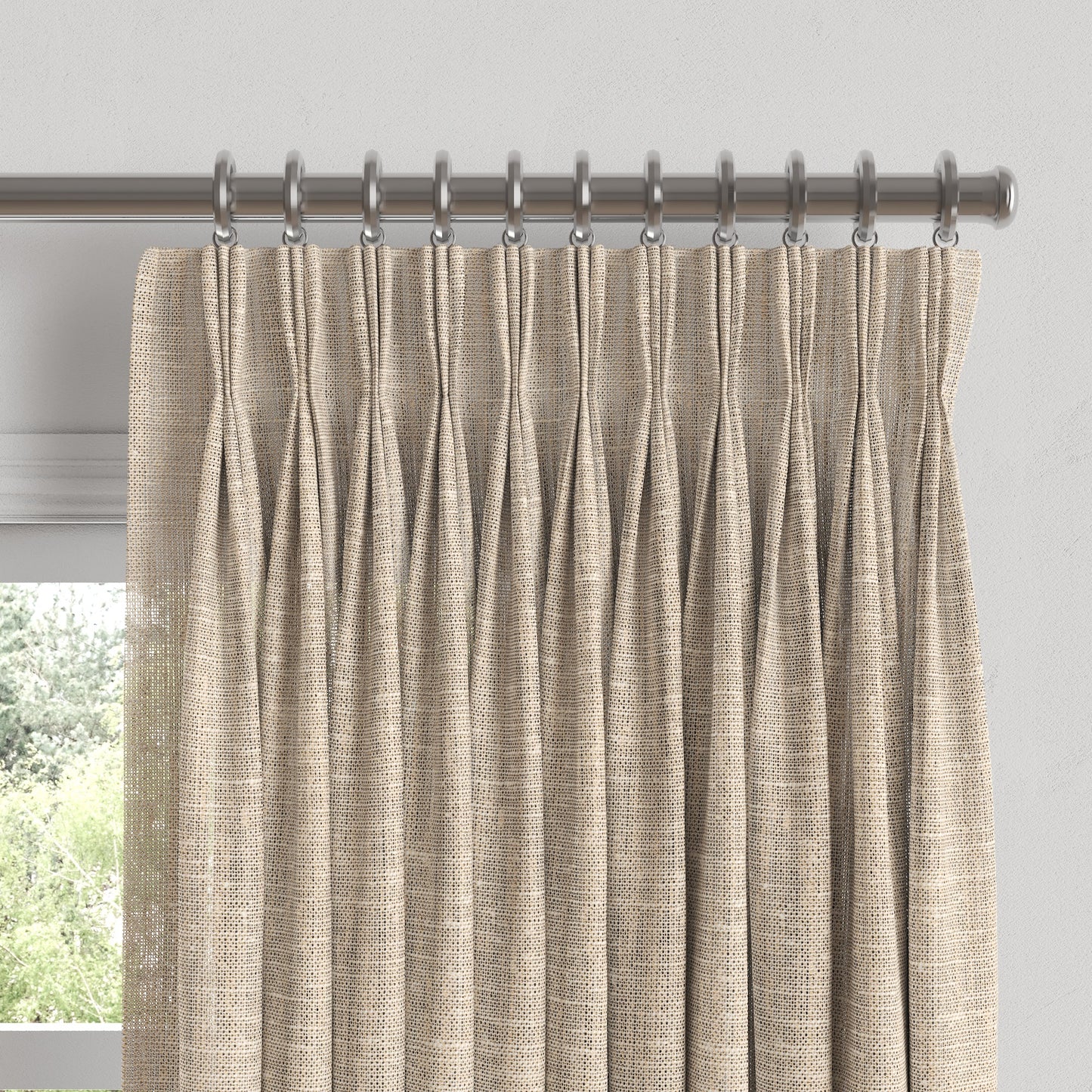 Pinch Pleat Drapery in Linen Sheer - Ecru