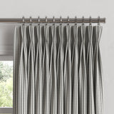 Pinch Pleat Drapery in Little White Line - Black