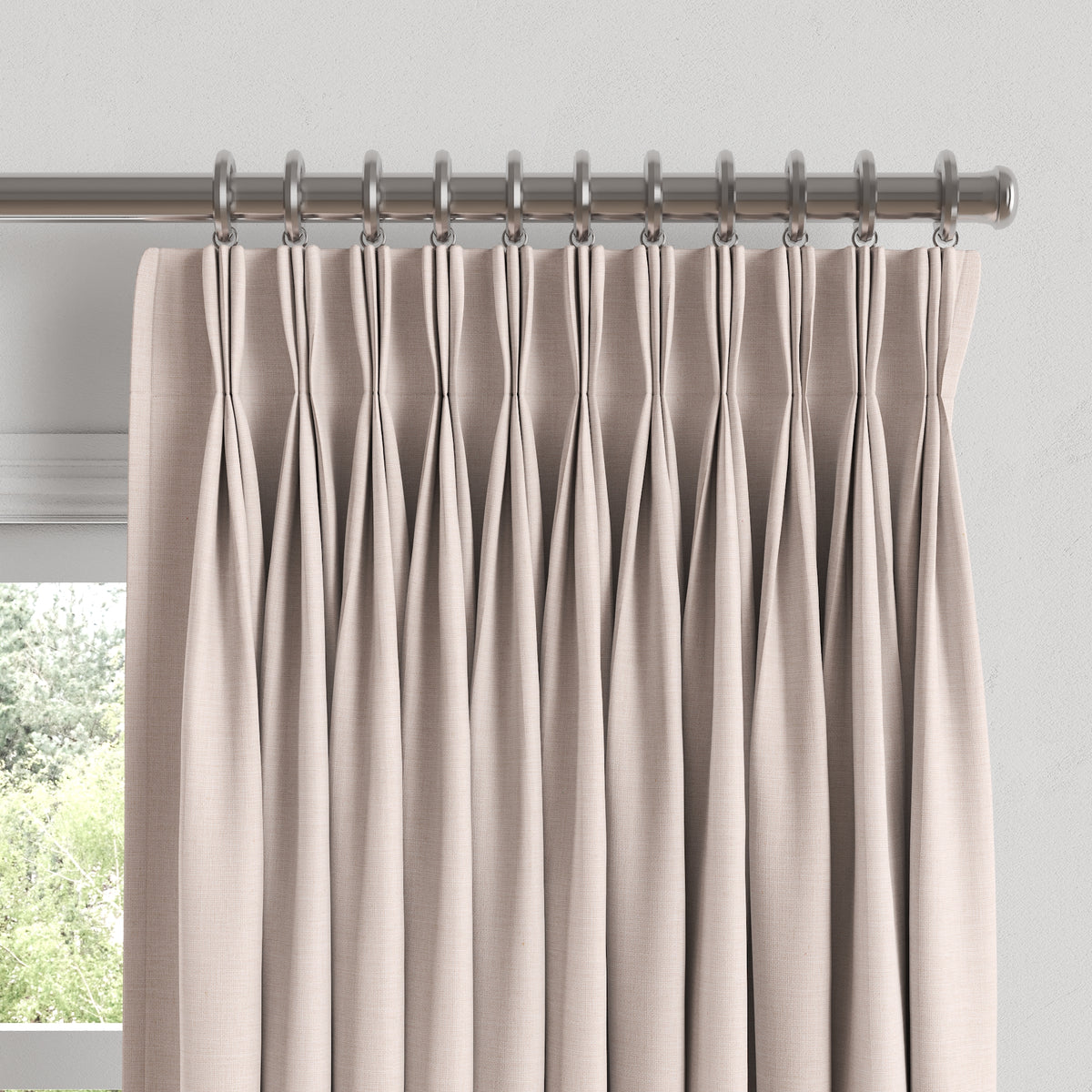 Pinch Pleat Drapery in Lush Linen - Cameo