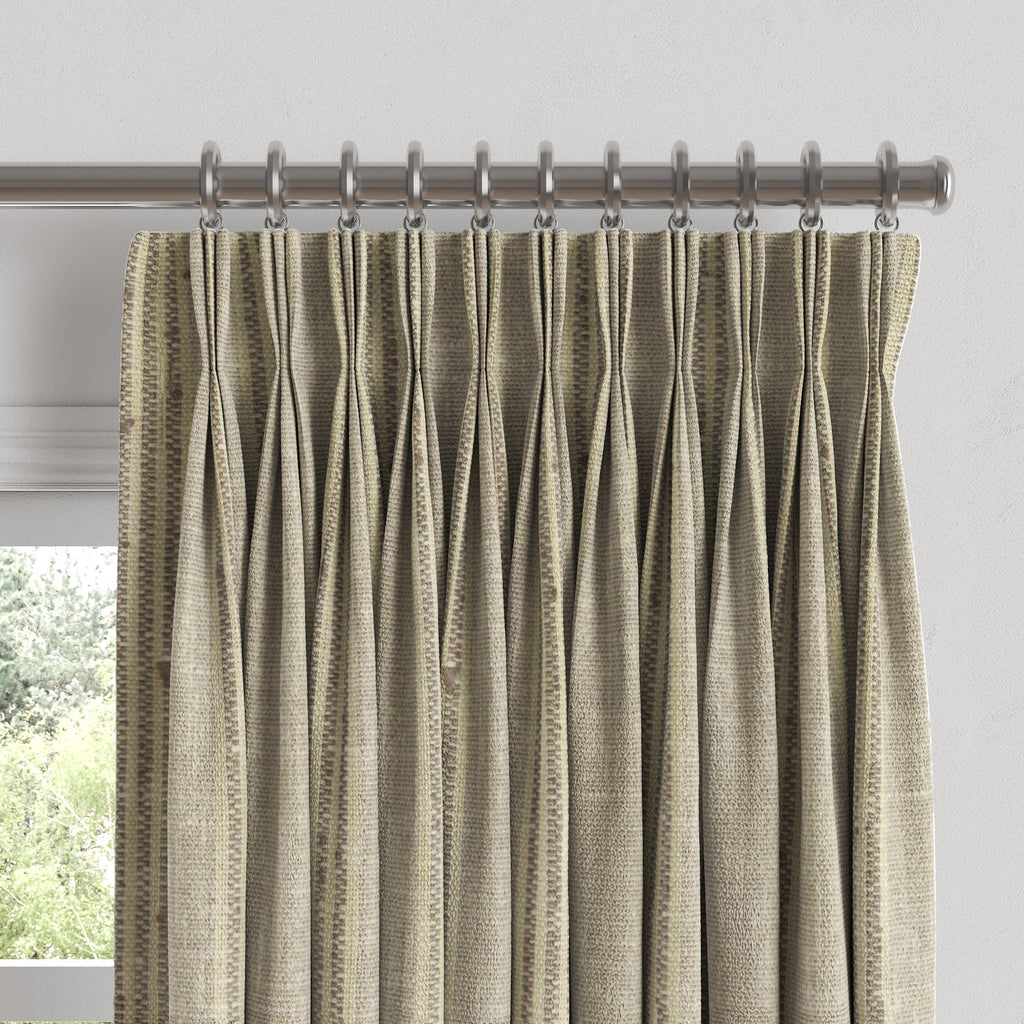 Pinch Pleat Drapery in Nautical Stripes - Beachy