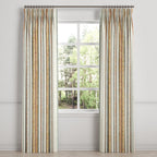 Pinch Pleat Drapery in French Laundry Stripe - Apricot