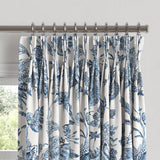 Pinch Pleat Drapery in Toile - Blue Skies