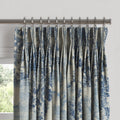 Pinch Pleat Drapery in Country Toile - Sapphire
