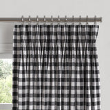 Pinch Pleat Drapery in Gingham - Black