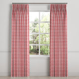 Pinch Pleat Drapery in Gingham - Cherry