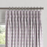 Pinch Pleat Drapery in Gingham - Lilac