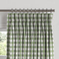 Pinch Pleat Drapery in Gingham - Sage