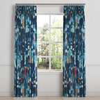 Pinch Pleat Drapery in Koi Pond - Blue