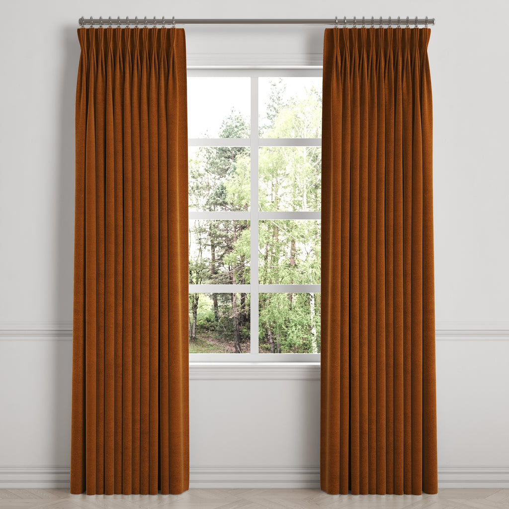 Pinch Pleat Drapery in Classic Velvet - Amber
